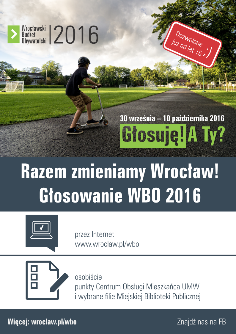 Wrocławski Budżet Obywatelski -WBO 2016