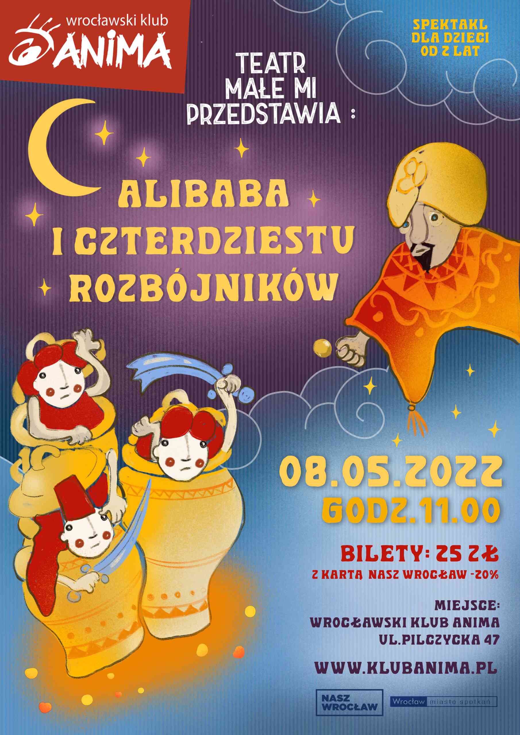 Spektakl dla dzieci pt. „Alibaba i czterdziestu rozbójników” –08.05.2022