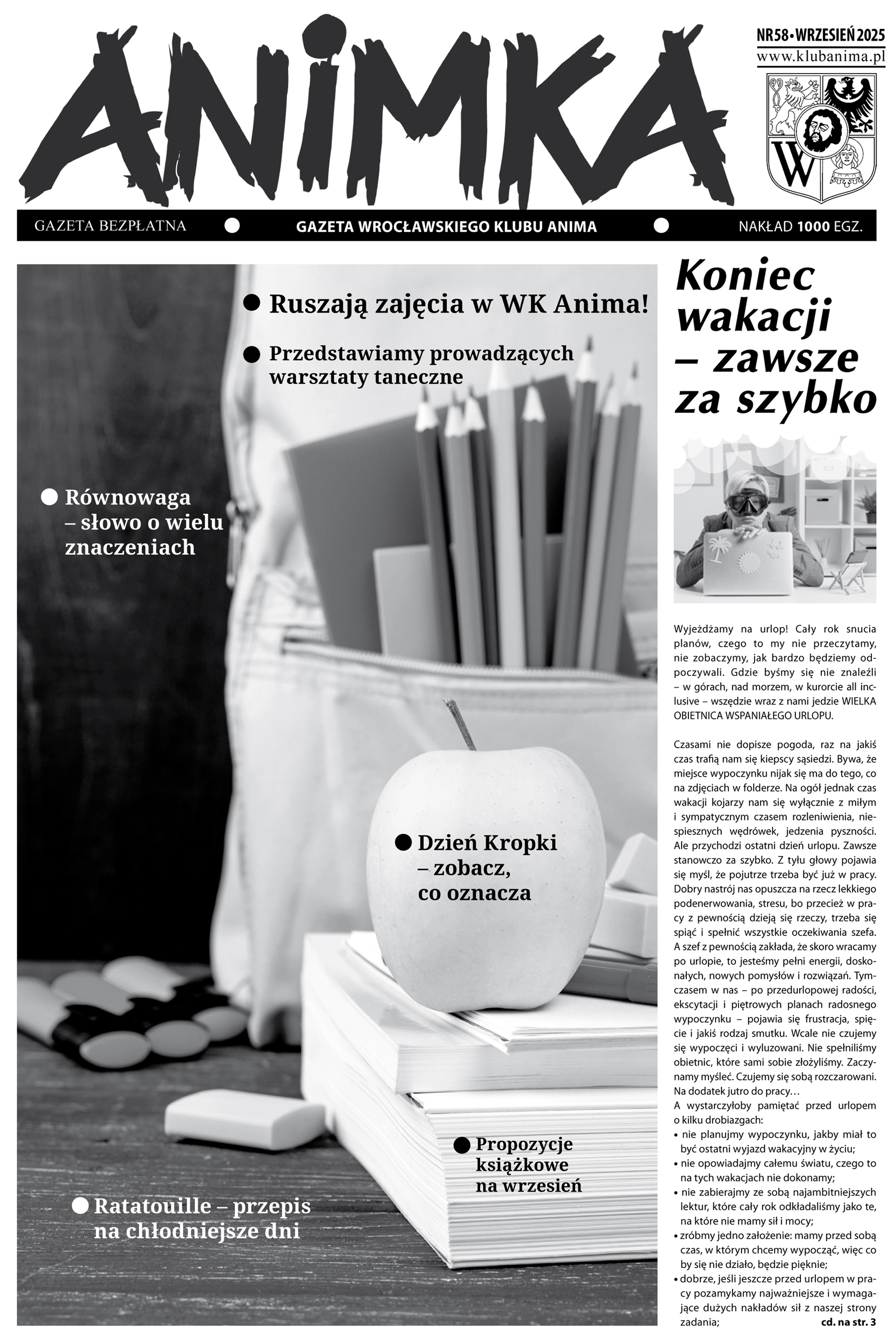 58. Numer gazetki osiedlowej „ANIMKA”